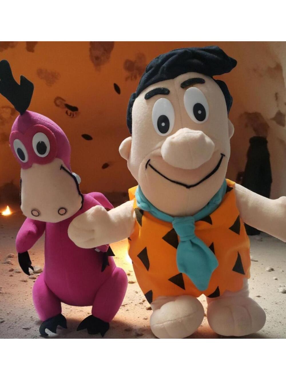1993 Flintstones Plush Set – Fred & Dino by Play By Play – Vintage Hanna-Barbera